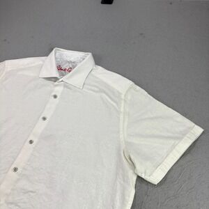 Robert Graham Linen Shirt Mens 2XL White‎ Embroidered Button Up Beach Casual
